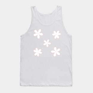 Minimal Abstract Flowers - White with Blush pink border Tank Top